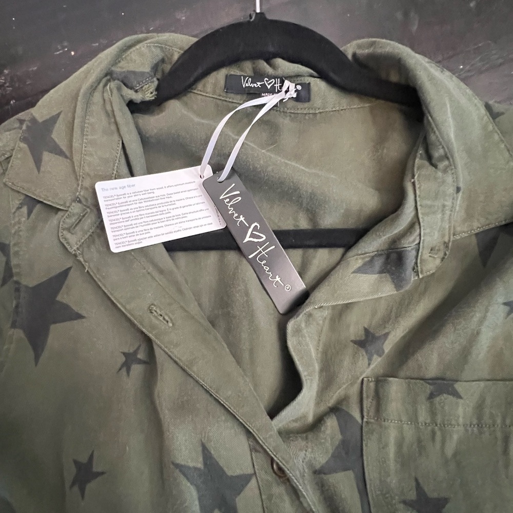 NWT Olive Star Printed Shirt Dress - L - Picture 3 of 3